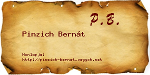 Pinzich Bernát névjegykártya